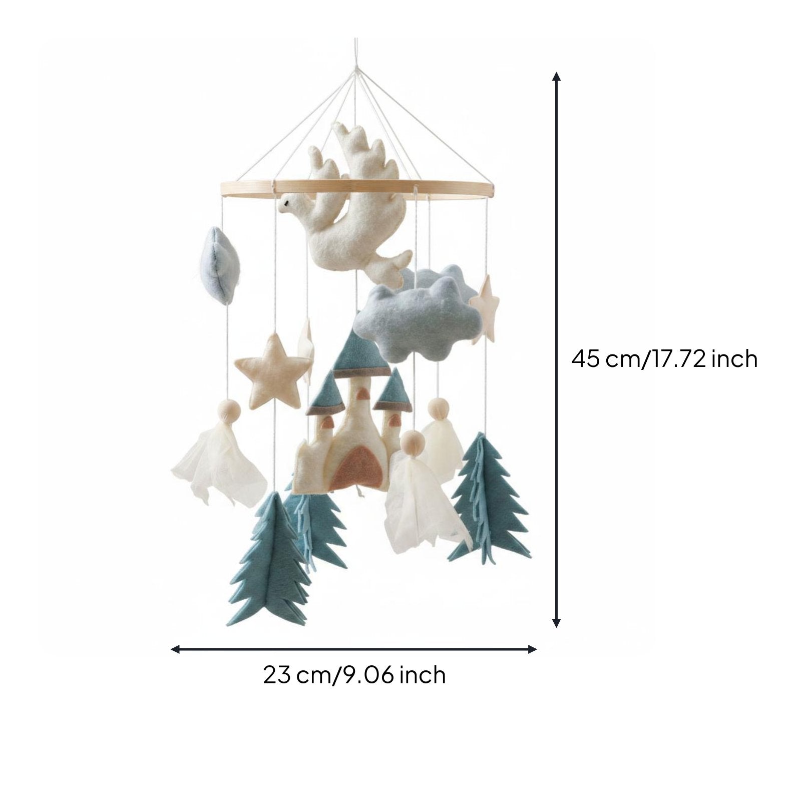 Textile Crib Mobile Nordic Crib Ornament Boho Design for Infants