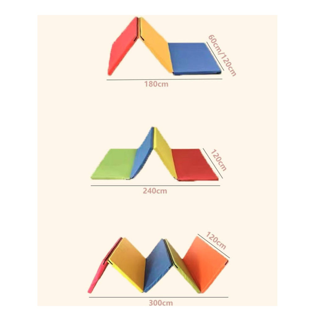 Foldable Folding Tumbling Mat Thick Padded Rainbow Kids Mat Easy to Stow-Away Eco-Friendly for Playroom