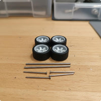 1:64 Model Car Wheel Kit Hollow Axles Hobby Parts Upgrade