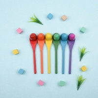 Egg and Spoon Race Game Sturdy Wood Construction Wooden Egg and Spoon Set