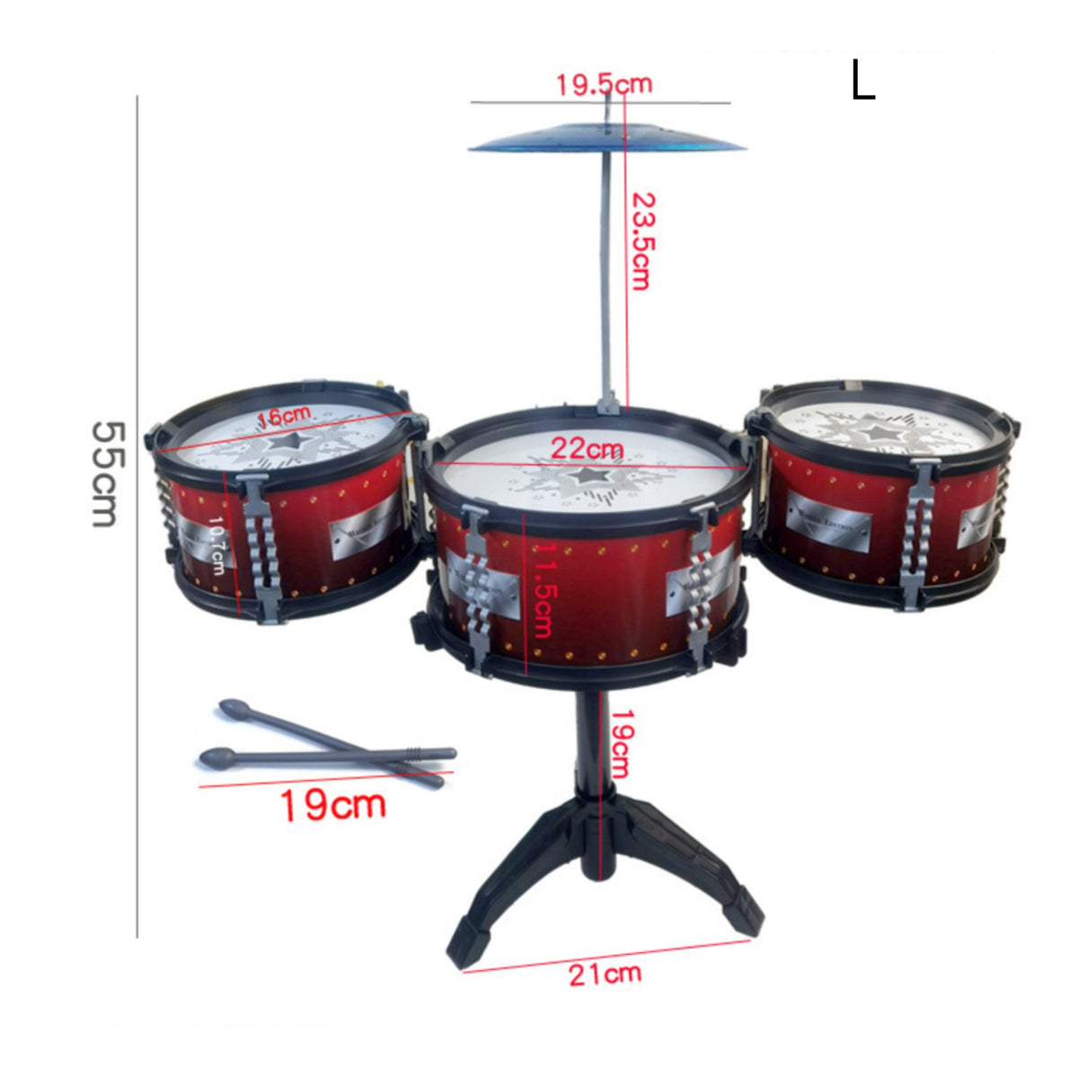 Toy Jazz Drum Kit Educational Gift Beginner Percussion Set for Children