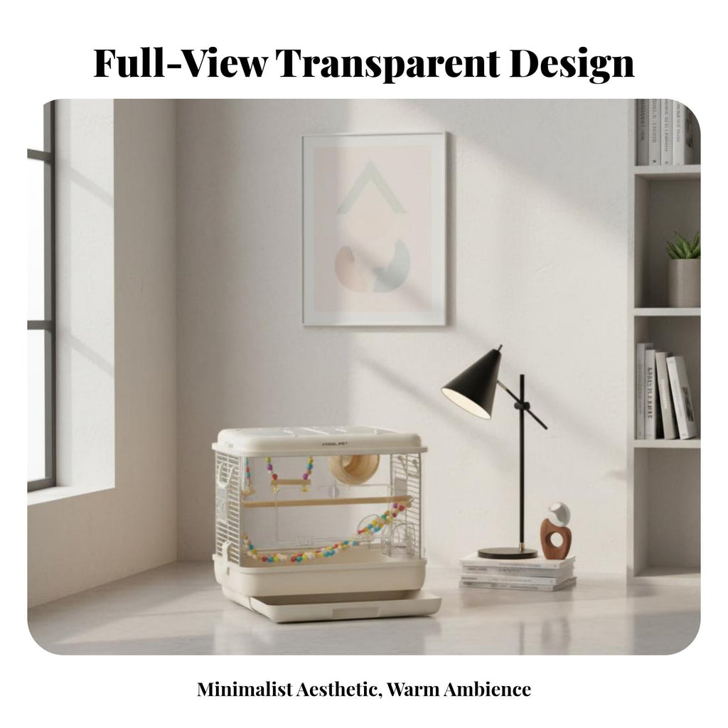 Transparent Parakeet Habitat Openable Top Transparent Bird Box Simple