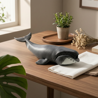 Realistic Bowhead Marine Mammal Model Educational Bowhead Marine Mammal Figurine Collectible Animal Figure for Classroom