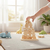 Wood Creature Equilibrium Educational Play Animal Stacking Blocks Wooden Stacking Blocks for Young Children