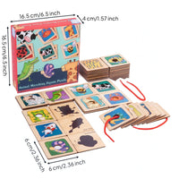 Threading Puzzle Fine Motor Skills Wooden Animal Sorting Board Educational Style