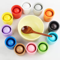 Ball and Cup Color Sorter Hand-Eye Coordination Educational Color Matching Set Early Learning Ball in Cup Toy for Young Children, Preschoolers