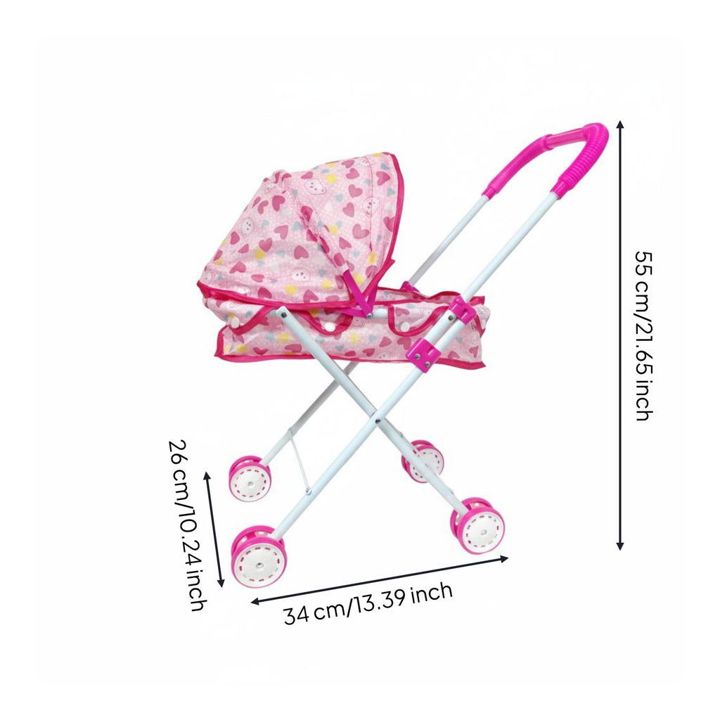 Foldable Doll Baby Carriage Realistic Design Baby Doll Baby Carriage Storage