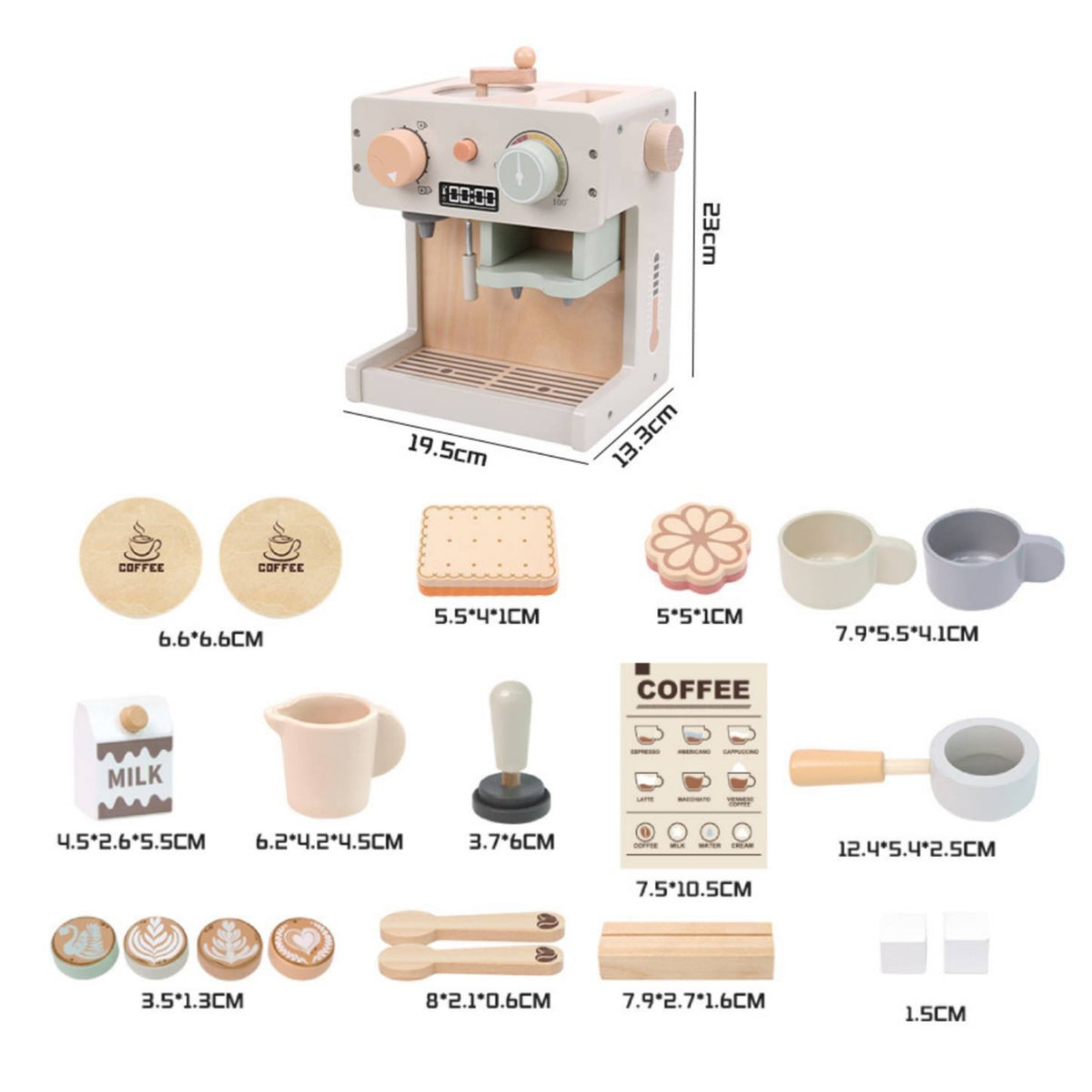 Toy Coffee Machine Educational Kitchen Appliance Toy Set Smooth Edges Mini Kitchen Appliance Toys Kids