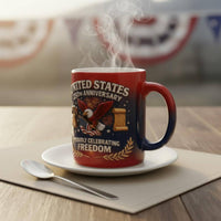 American 250th Anniversary Mug Double Sided Print the Nation 250th Anniversary Mug Gold Accents Patriotic Coffee Cup for History