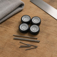 1:64 Model Car Wheel Kit Hollow Axles Hobby Parts Upgrade