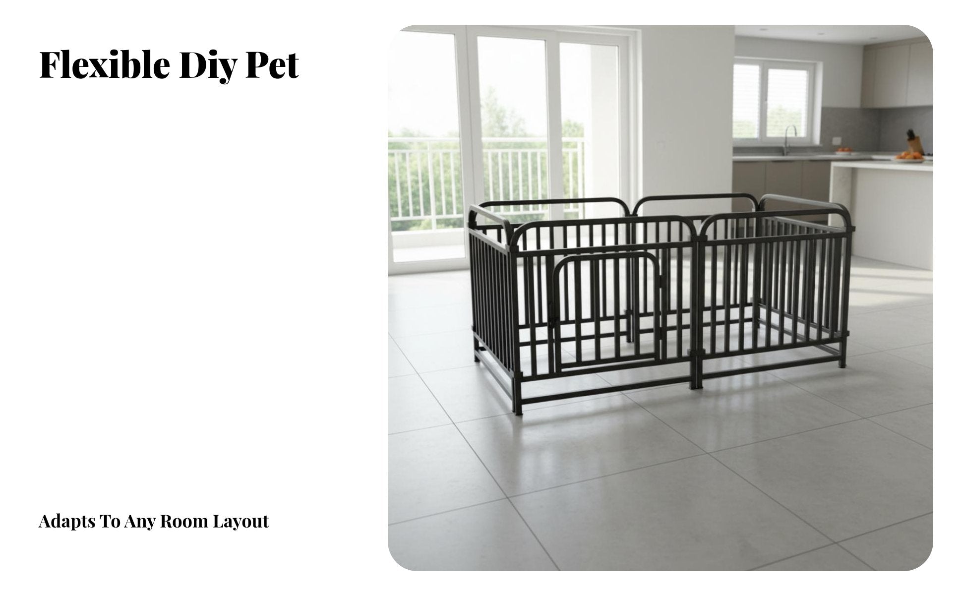 Customizable Suction Pad Fence Anti-Push Design pet Gate Reinforced rods Tooleffortless Assembly for Indoors