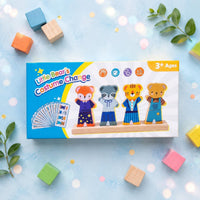 Wooden Bear Dress-up Toy Screen-Non-Digital Wooden Costume Assembly Game Board