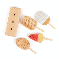 4 Pieces Wooden Flavored Ice Set Fine Motor Skills Flavored Ice Toy Set