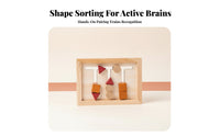 Rounded Edges Wooden Shape Matching Toy Wooden Shape Matching Board Compact