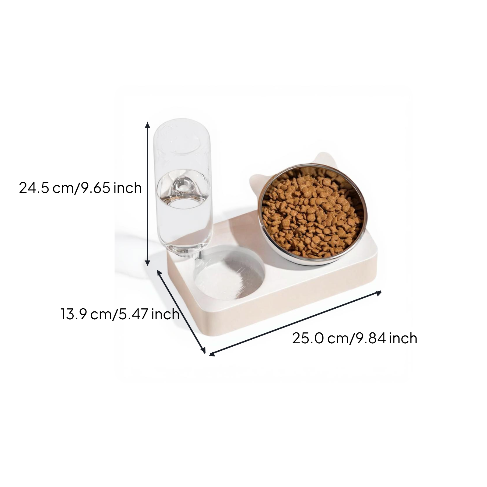 Raised non-slip pet waterer