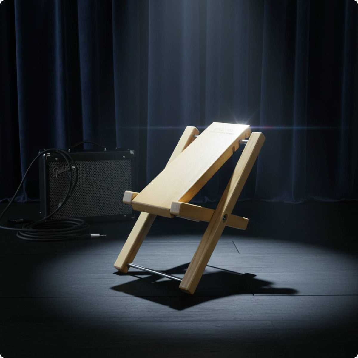 Adjustable Guitar Footrest Foldable Folding Guitar Footstool Wood Adjustable Foot Rest for Beginners, Rehearsal Performance