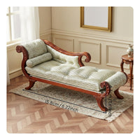 Miniature Long Seat Hand-Sewn 1:12 Scale Fainting Couch Vintage Style Dollhouse Daybed for Collectors, Hobbyists, Diorama