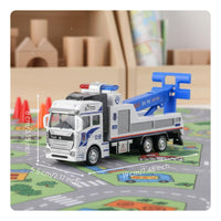 Toy Truck with Cars and Helicopters Die-Cast Metal Police Emergency Vehicle Set
