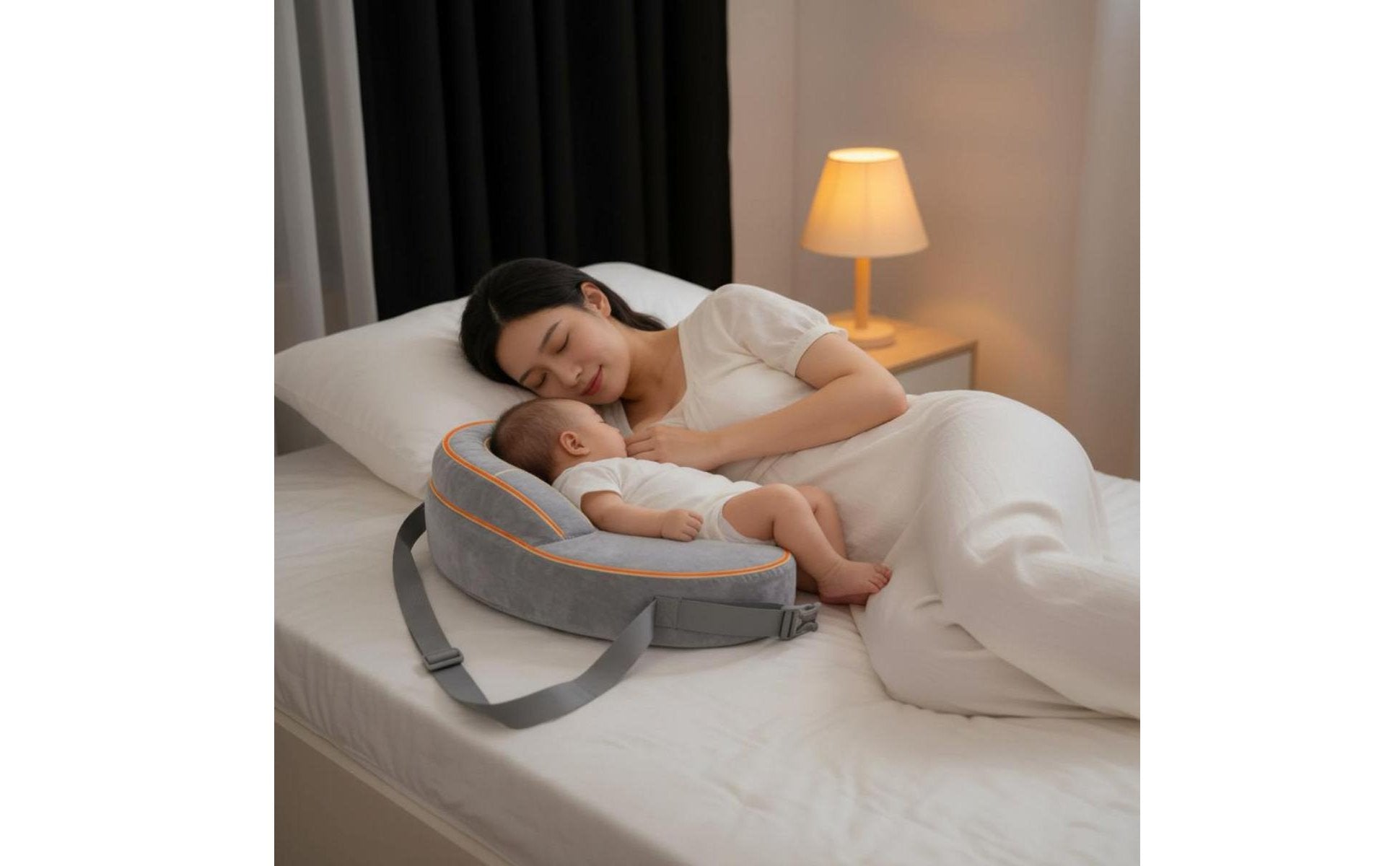Memory Foam Nursing Pillow Multiuse Breastfeeding Pillow Adjustable Waist Strap