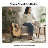 Floor Guitar Stand Black Metal Music Gear Scratch Protection