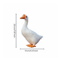 Feathered Goose Model Real Feathers Simulation Goose Ornament Hard Physical Structure Decoration for Children, Photo Prop