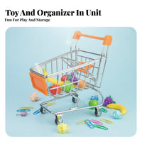 Small Metal Shopping Cart Toy Realistic Design Mini Shopping Cart Rolling Wheels