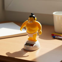Solar Dancing Sumo Wrestler Figure Auto Swinging Car Accessory for Office Desk