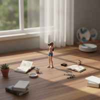 4 Pieces 1:64 Resin Figure Set Small Group Display Model