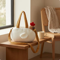 Soft Toy Chicken Bag Portable Chicken Soft Toy Bag Gift Idea for Outings, Girls