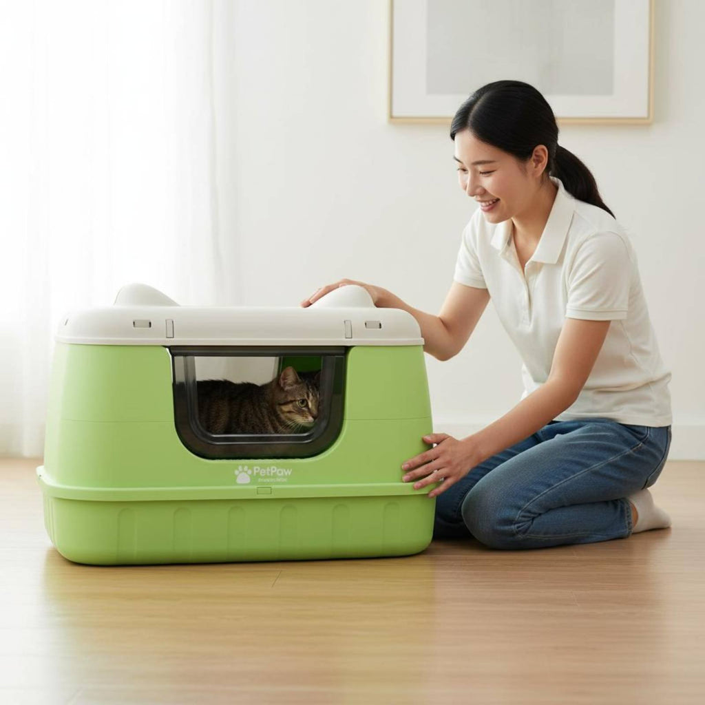Enclosed Litter Box Privacy Covered Litter Box Odor Control