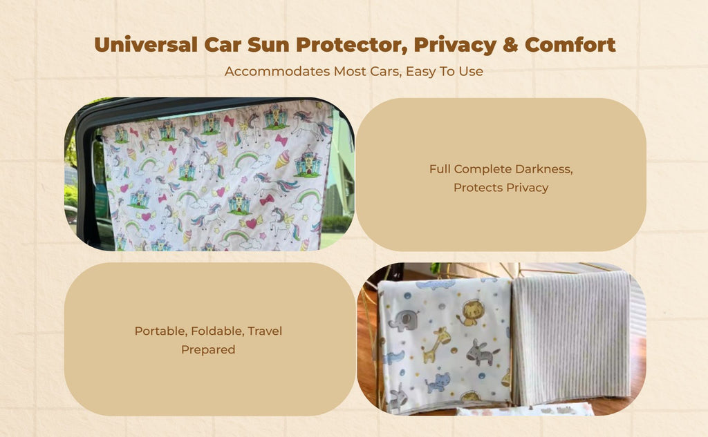 Car window shade, sun protection, privacy screen, infant side window sun block, easy installation, universal fit