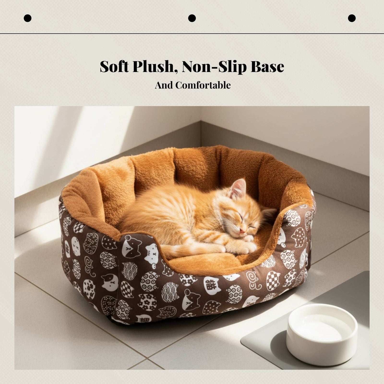Cartoon Cat Bed Dog Mat Winter Warm Pet Bed PP Multi-Scene Use