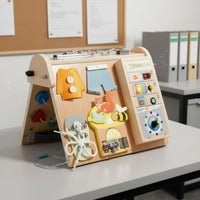 Circuit Busy Board Fourfour-Function Wooden Busy Board Educational for Children