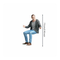 Sitting Man Figurine Realistic Pose Hand-Painted Male Figure Resin Material Diorama Supply for Hobbyists, Dioramas, Sand Tables