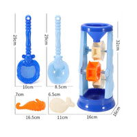 5 Pieces Beach Sand Toy Set Bright Colors Hourglass Sand Funnel Cartoon Design