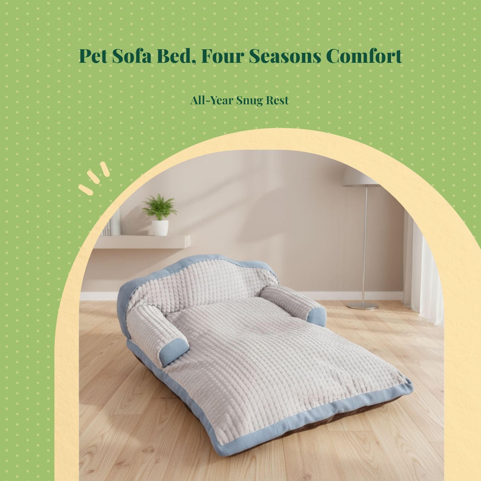 Rectangle Dog Bed, Washable Sofa, Removable Cover, Non-Slip