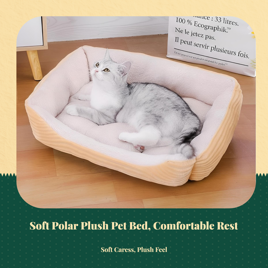 Calming Pet Bed, Soft, Easy-Clean, All-Season
