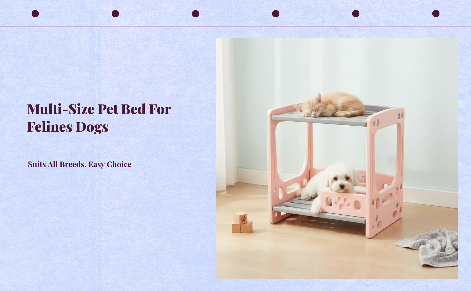 Washable mesh pet bed, non-slip base.