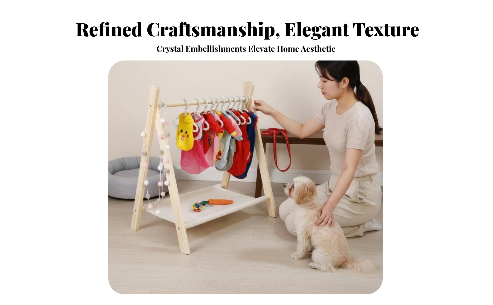 Miniature crystal Hanger Elegant design Pet Clothing Organizer ribbonknot Accent