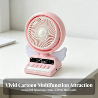 USB Rechargeable Desk Fan Adjustable Desktop Air Circulator Decorative