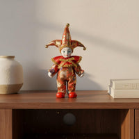 Decorative Clown Figurine Trendy Design Jester Doll Artfully Made for Room Decor