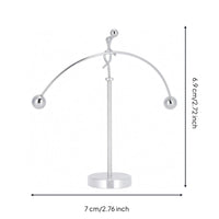 Metal Balancing Ornament Silver Finish Retro Metal Desktop Statue Shiny