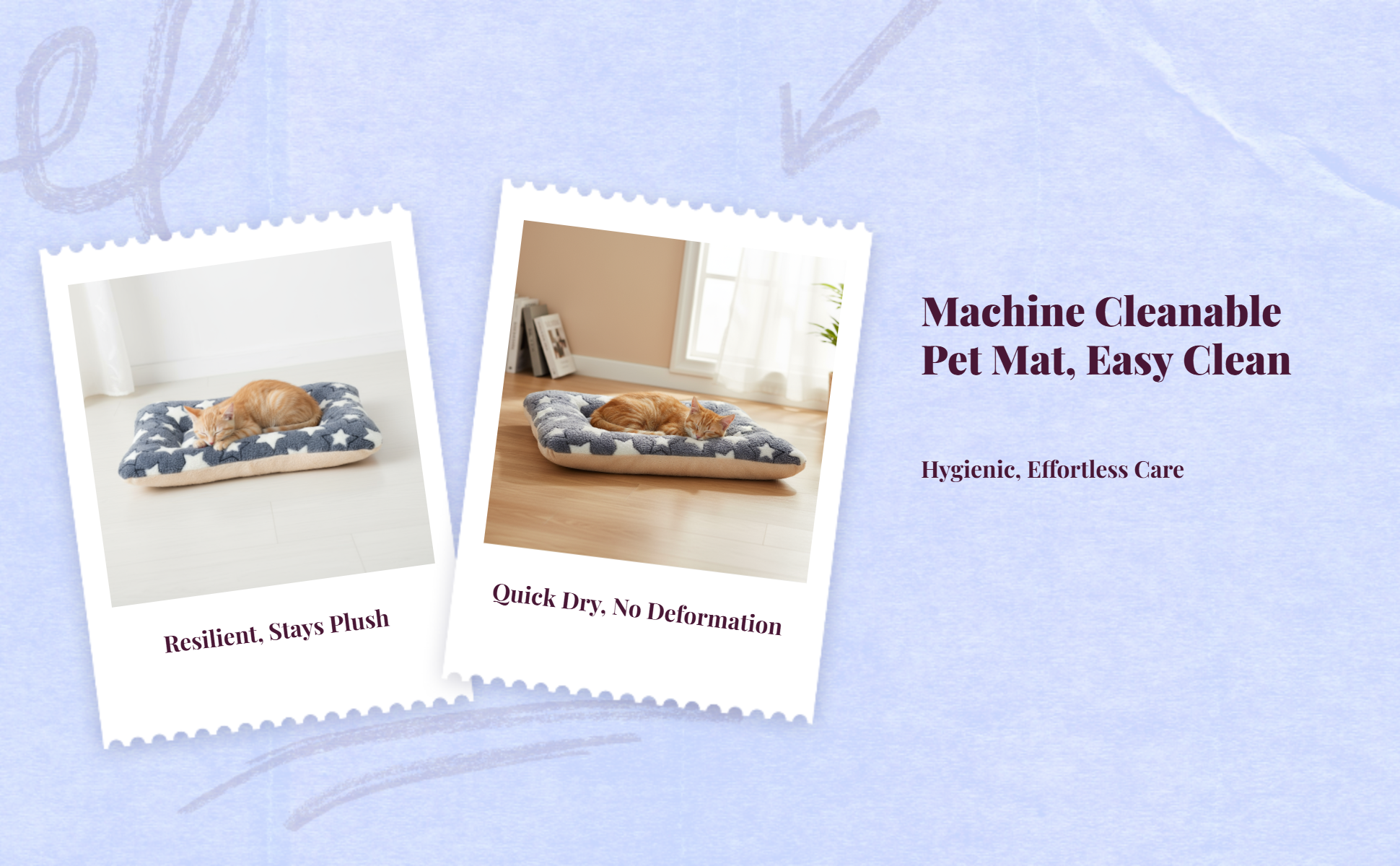 Automatic Heating Pet Bed Mat, Non-Slip, Washable, Gray