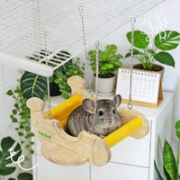 Chinchilla Airplane Swing Solid Wood Small Pet Airplane Swing