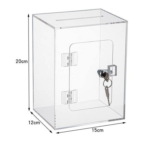 Clear Acrylic Comment Collection Box Dustproof Transparent Voting Square Container Form Office Supply Container for School, Store