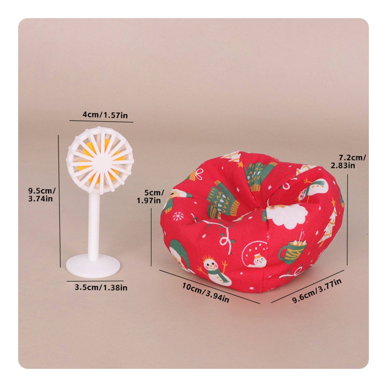 1:12 Scale Furniture Set Scene Prop Miniature Beanbag and Fan Set for Collectors