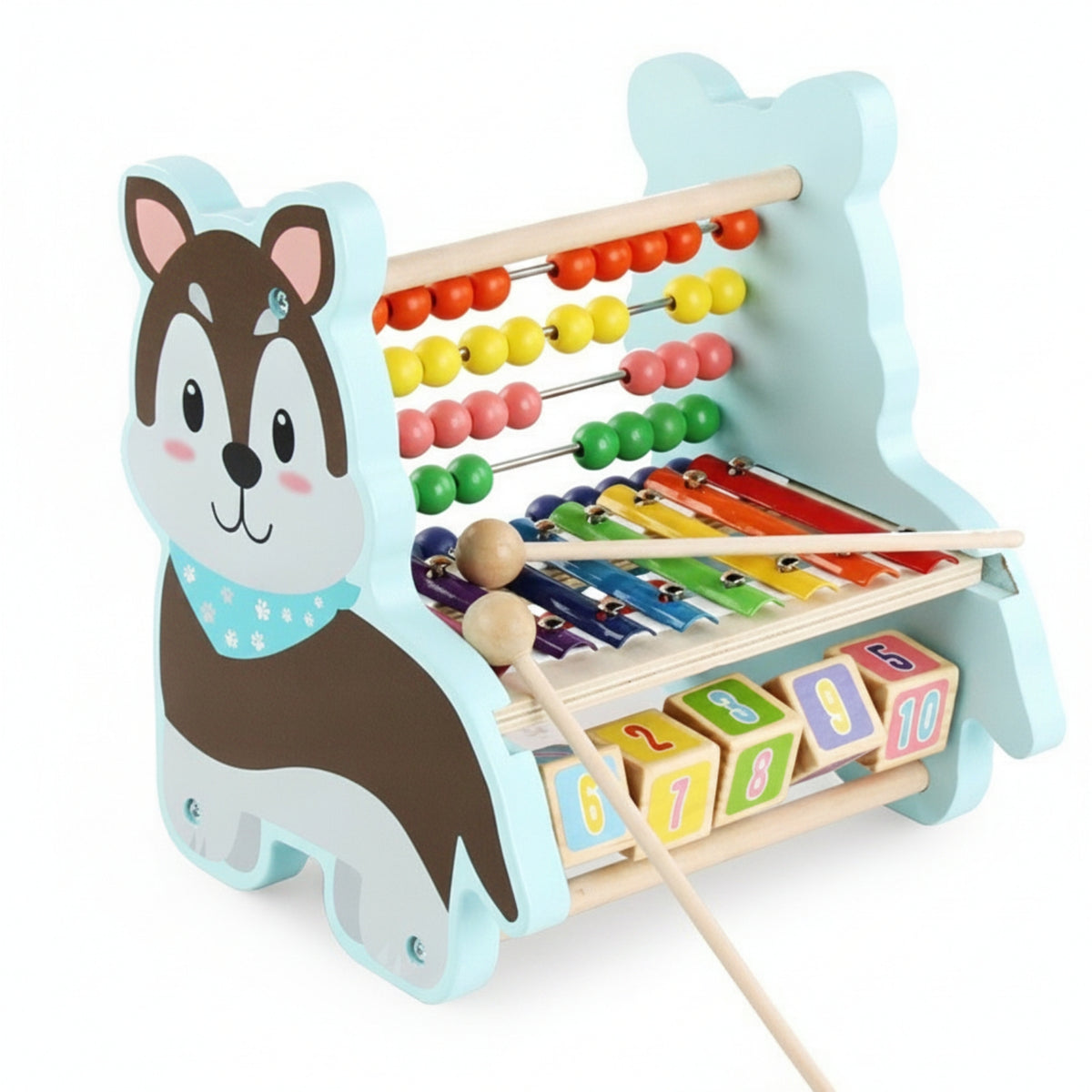 Wooden Abacus Toy Bead Maze Table Educational Cartoon Animal for Children