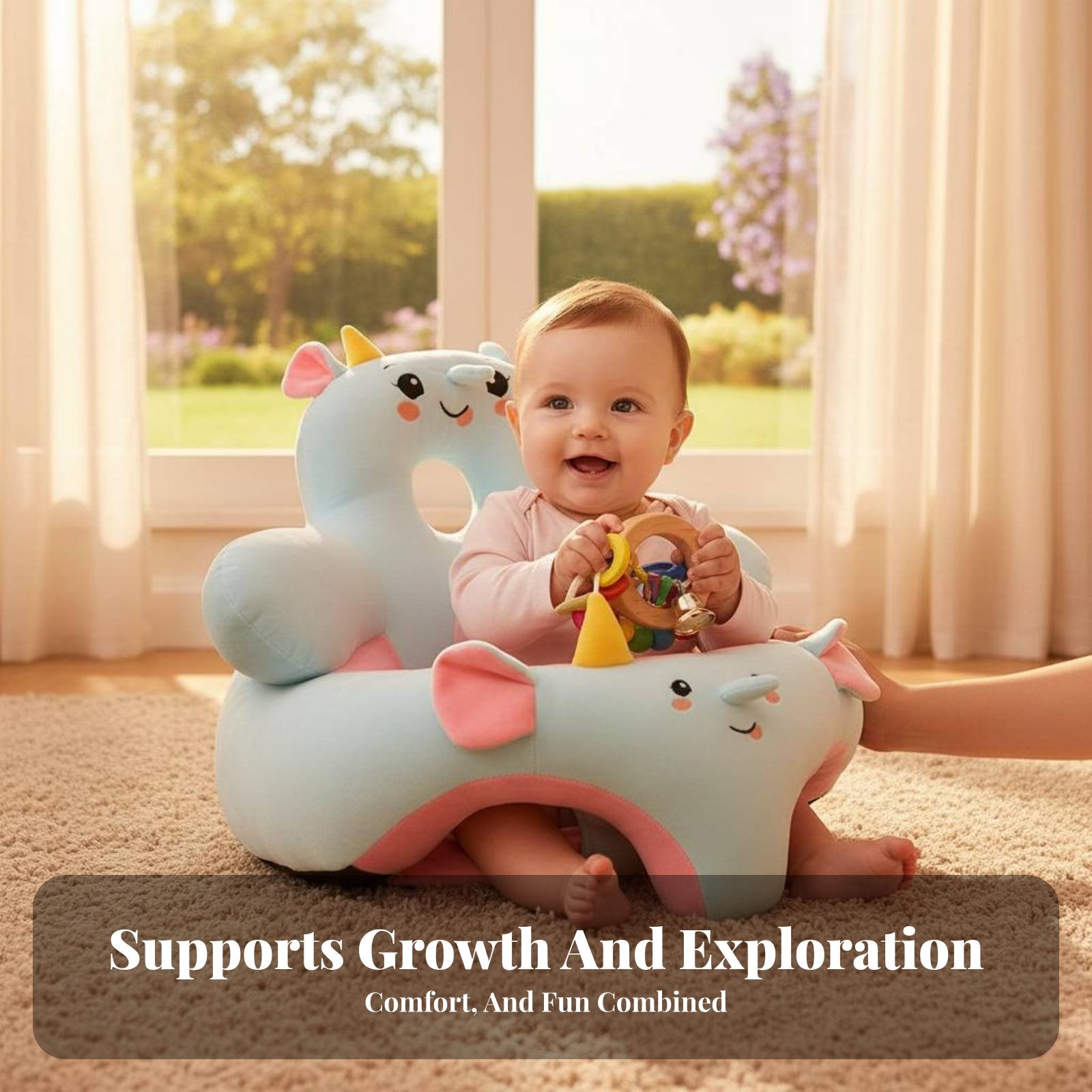 CreatureShaped Baby Sofa Anti-Tip Design CreatureShaped Soft Fabric Chair