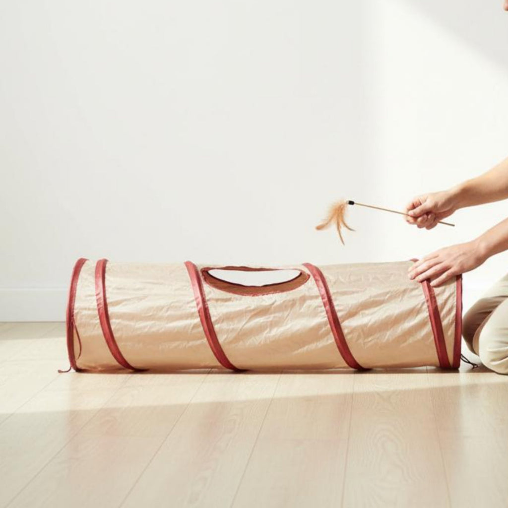 Feline Tunnel Keeps Pets Active Collapsible Feline Tunnel Easy To Stow for Cats
