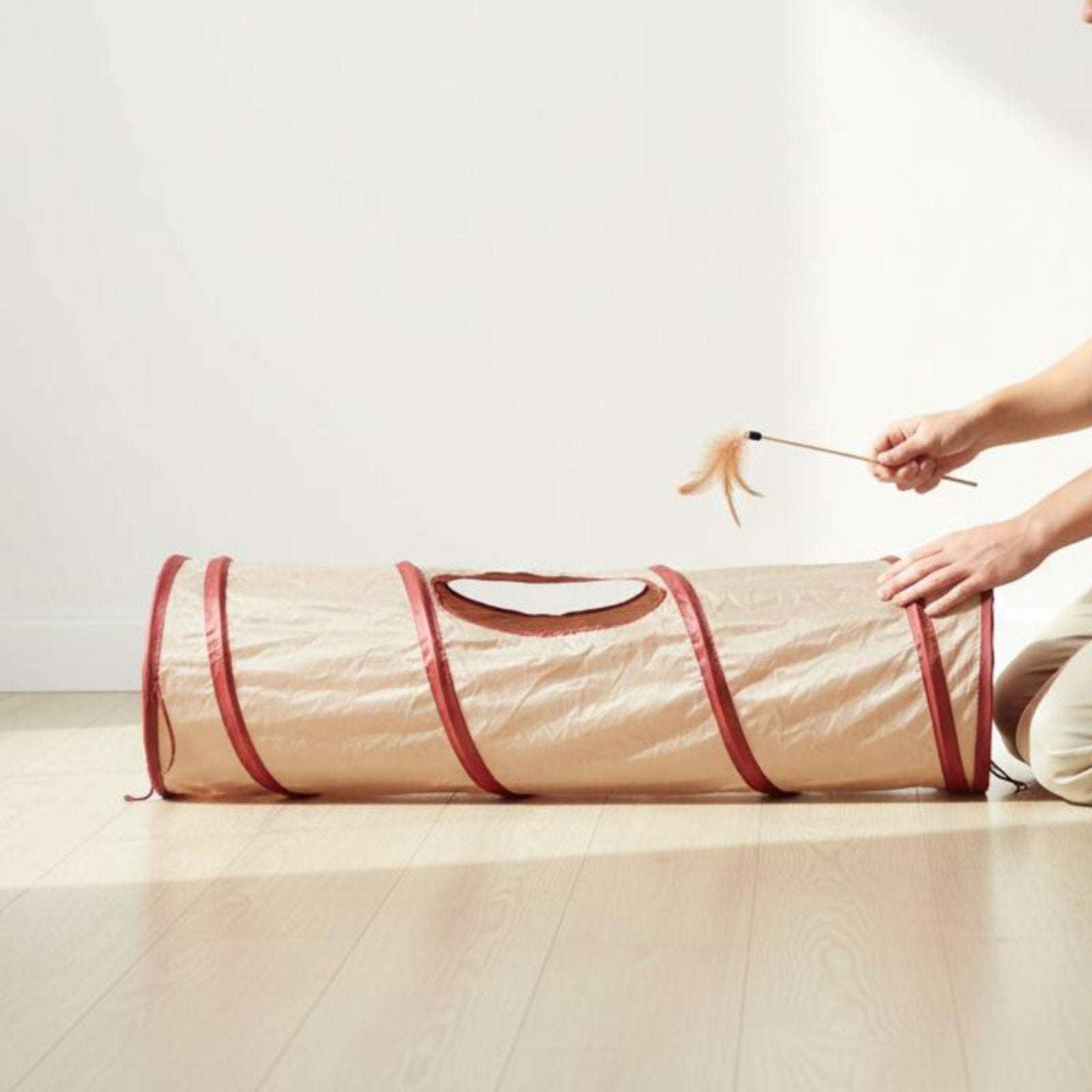 Feline Tunnel Keeps Pets Active Collapsible Feline Tunnel Easy To Stow for Cats